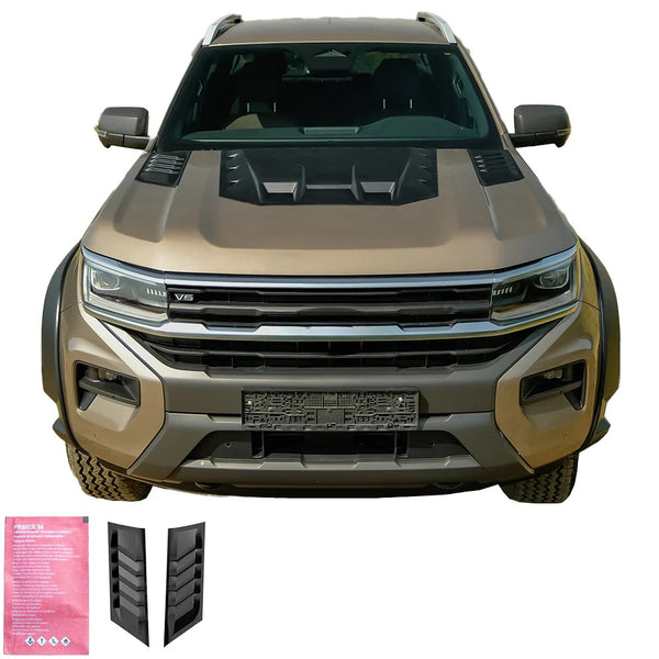 OW Bonnet Air Vents Grilles VW Amarok 2022+ HD Body Styling Matte Black