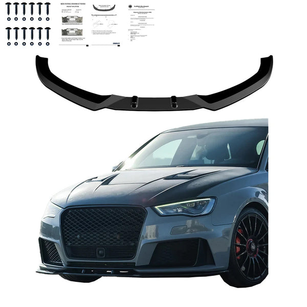OW Front Bumper Lip Splitter AUDI RS3 8V 15-16 Sportback Gloss Black