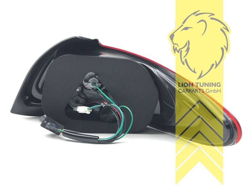 LT Pair LED Lightbar DRL Rear Lights Tail Peugeot 206 2/AC 98-07 black red LHD