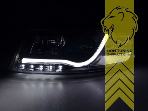 LT LED DRL Halo Headlights Audi A4 B6 8E Limo Avant black LHD