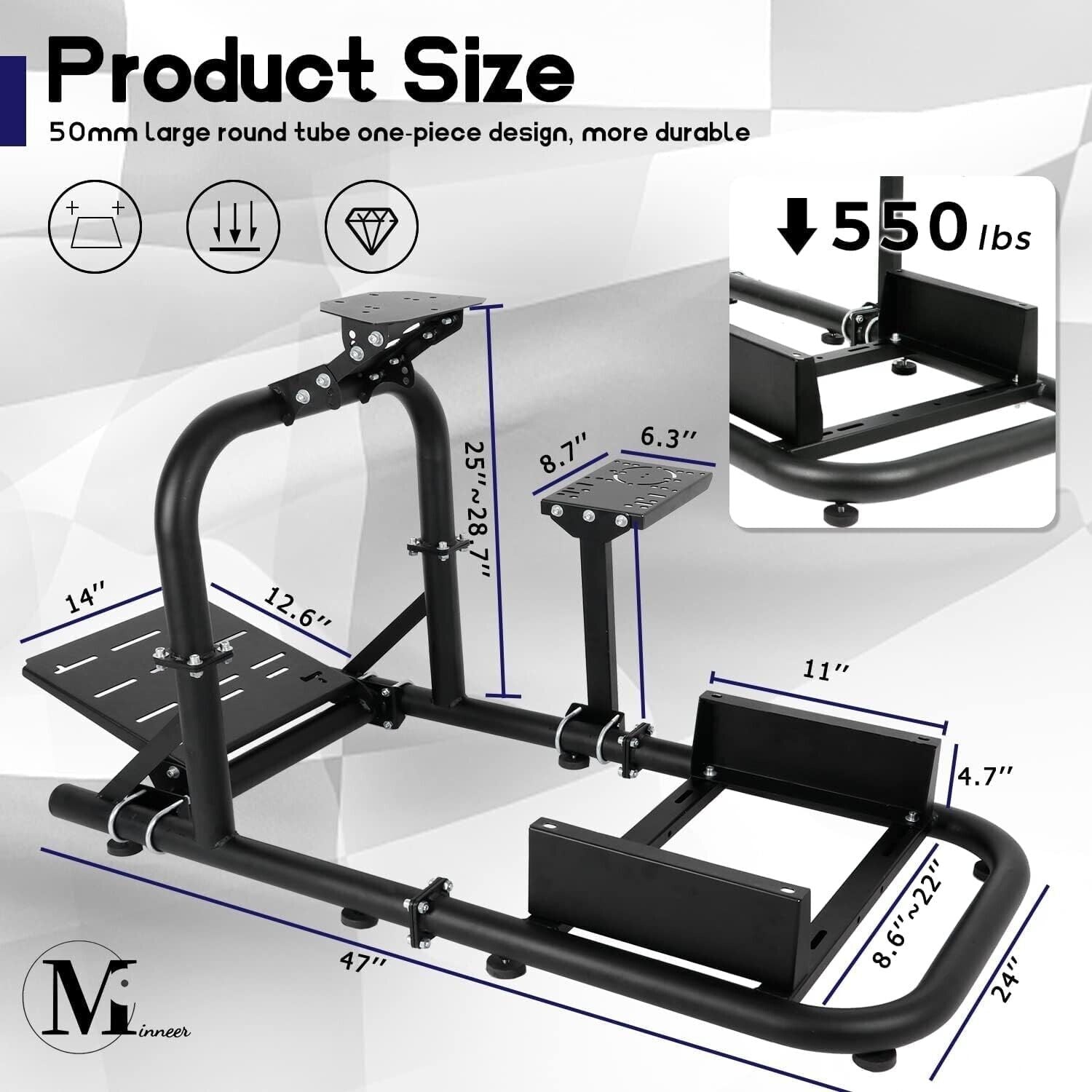 Driving Game Sim Racing Simulator Frame Rig for a Bucket Seat / Steering Wheel & Pedals Xbox PS PC