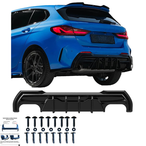 OW Rear Bumper Diffusor BMW 1 Series F40 M-Pack M135i 19-24 Gloss Black