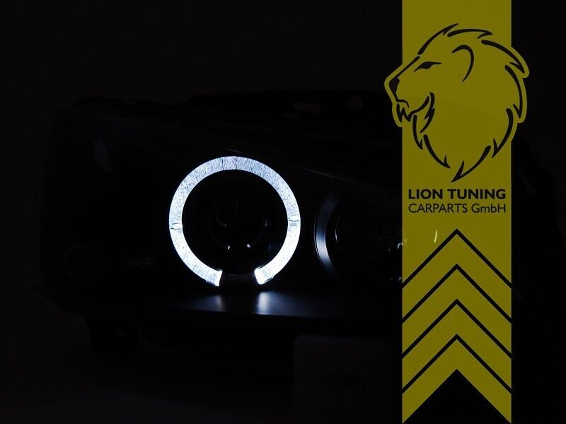 LT LED DRL Angel Eye Halo Ring Headlights Peugeot 106 2 Type 1 96-04  black LHD