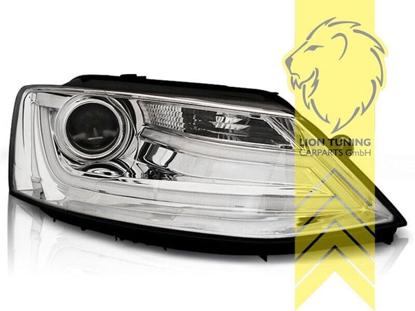 LT Pair LED DRL & H7 Halo Lightbar Headlights VW Jetta 4 IV 162 11-18 chrome LHD