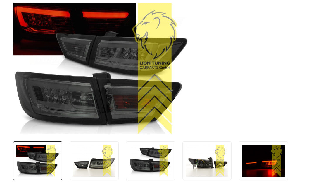 LT Pair LED Lightbar DRL Rear Lights Tail Lamps Renault Clio 4 MK4 X98 12-16 black LHD