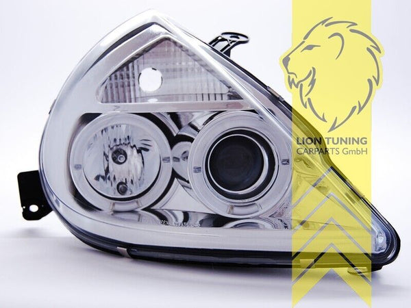 LT LED DRL Halo Ring Angel Eye Headlights Ford KA chrome LHD