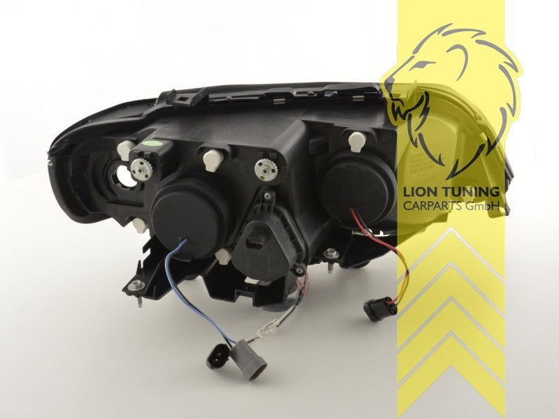 LT  Pair LED DRL Halogen Angel Eye Halo Headlights BMW X5 E53 00-03 chrome LHD