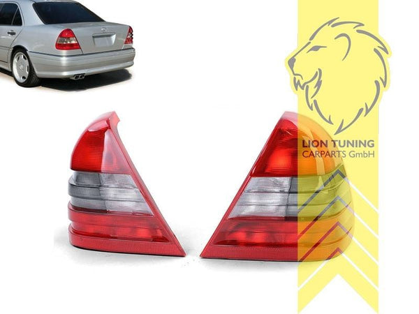 LT Pair Halogen Rear Lights Mercedes W202 C-Class 93-97 sedan red white LHD