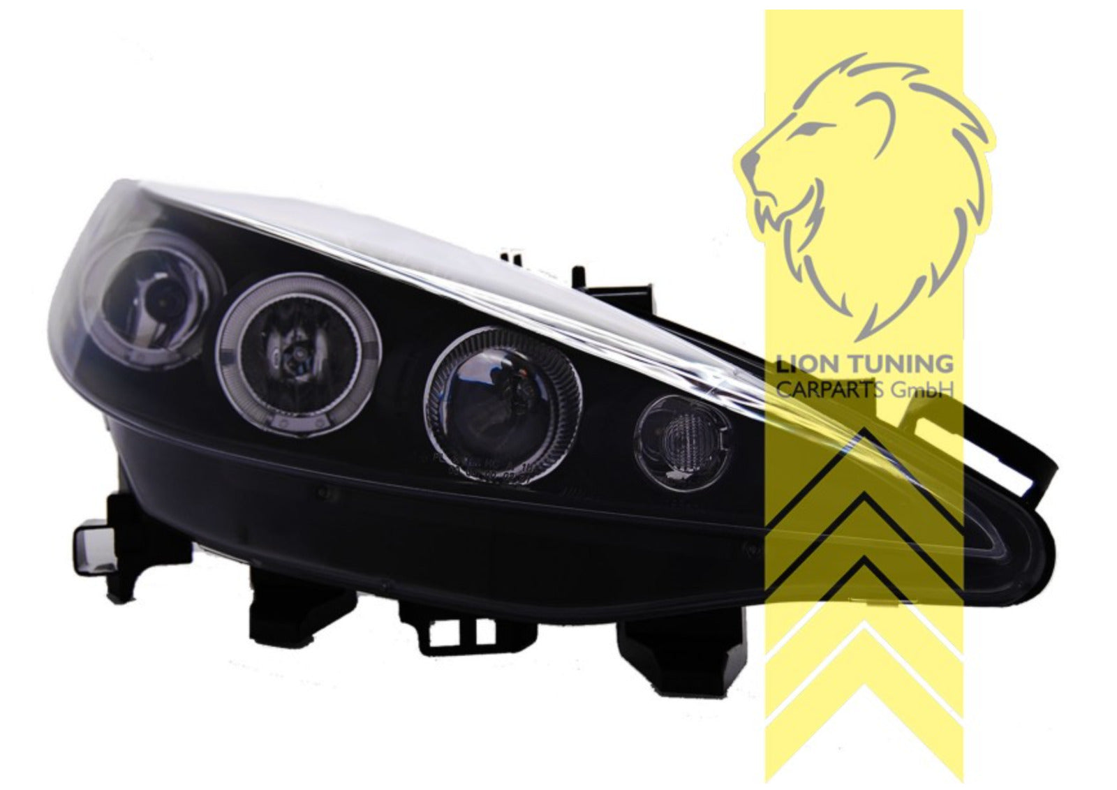 LT LED Angel Eye Halo Headlights Peugeot 207 207CC CC Cabrio SW Break Black LHD