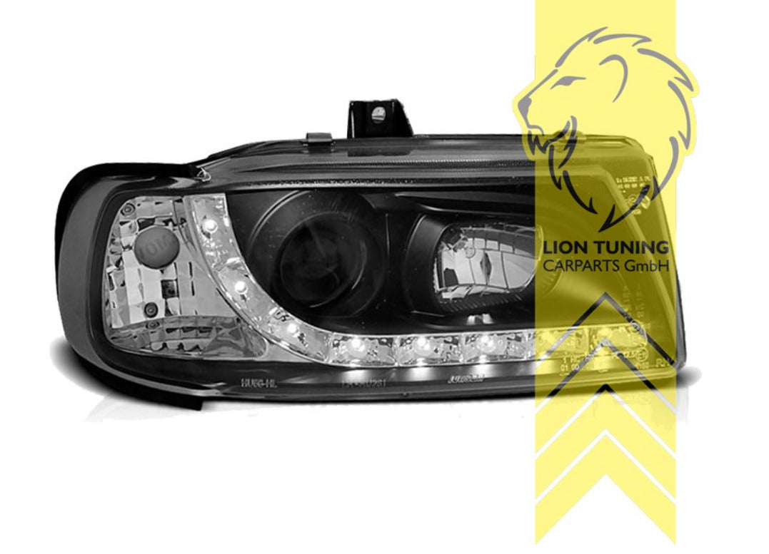 LT LED DRL Lightbar Headlights Seat Ibiza 6K Cordoba 6K 93-99 Black LHD