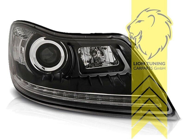 LT Pair LED DRL Lightbar Headlights Skoda Octavia 2 1Z MK2 09-13 Facelift LHD