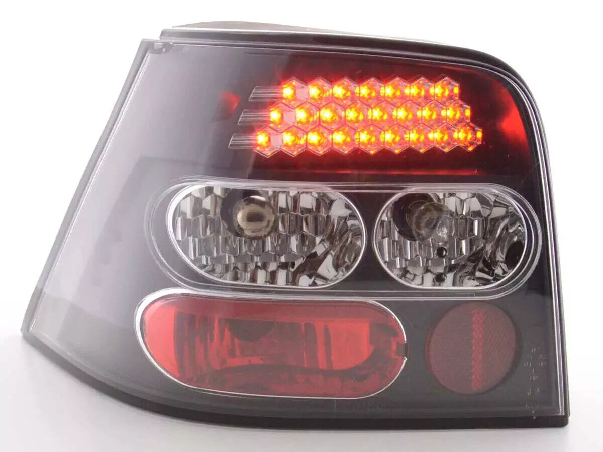 FK Pair LED Lightbar Rear Lights VW Golf 4 MK4 1J 98-02 black LHD