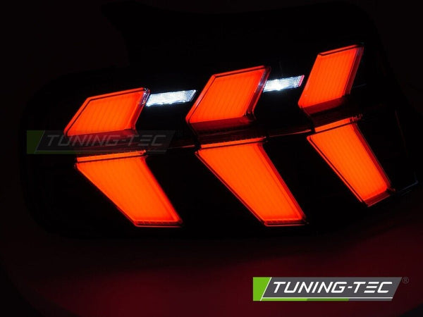 TT LED Lightbar Rear Tail Lamps FORD MUSTANG 10-13 BLACK Dynamic Welcome LHD