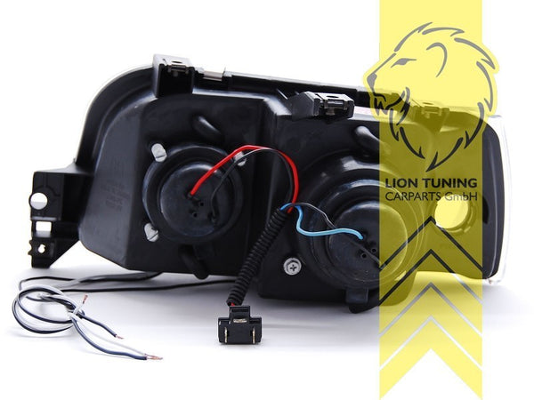 LT Set LED DRL Halo Ring Headlights Renault Clio A 1 MK1 Black 90-96 B57 C57 LHD