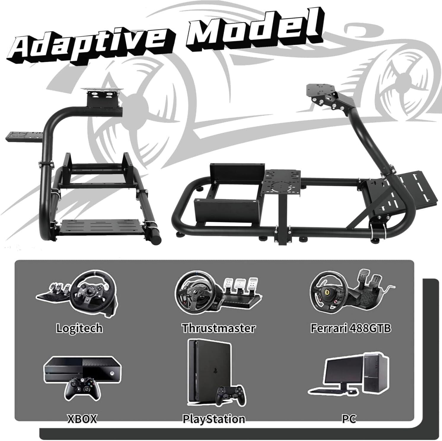 Driving Game Sim Racing Frame Rig - Add Seat Wheel Pedals Xbox PS PC Console F1