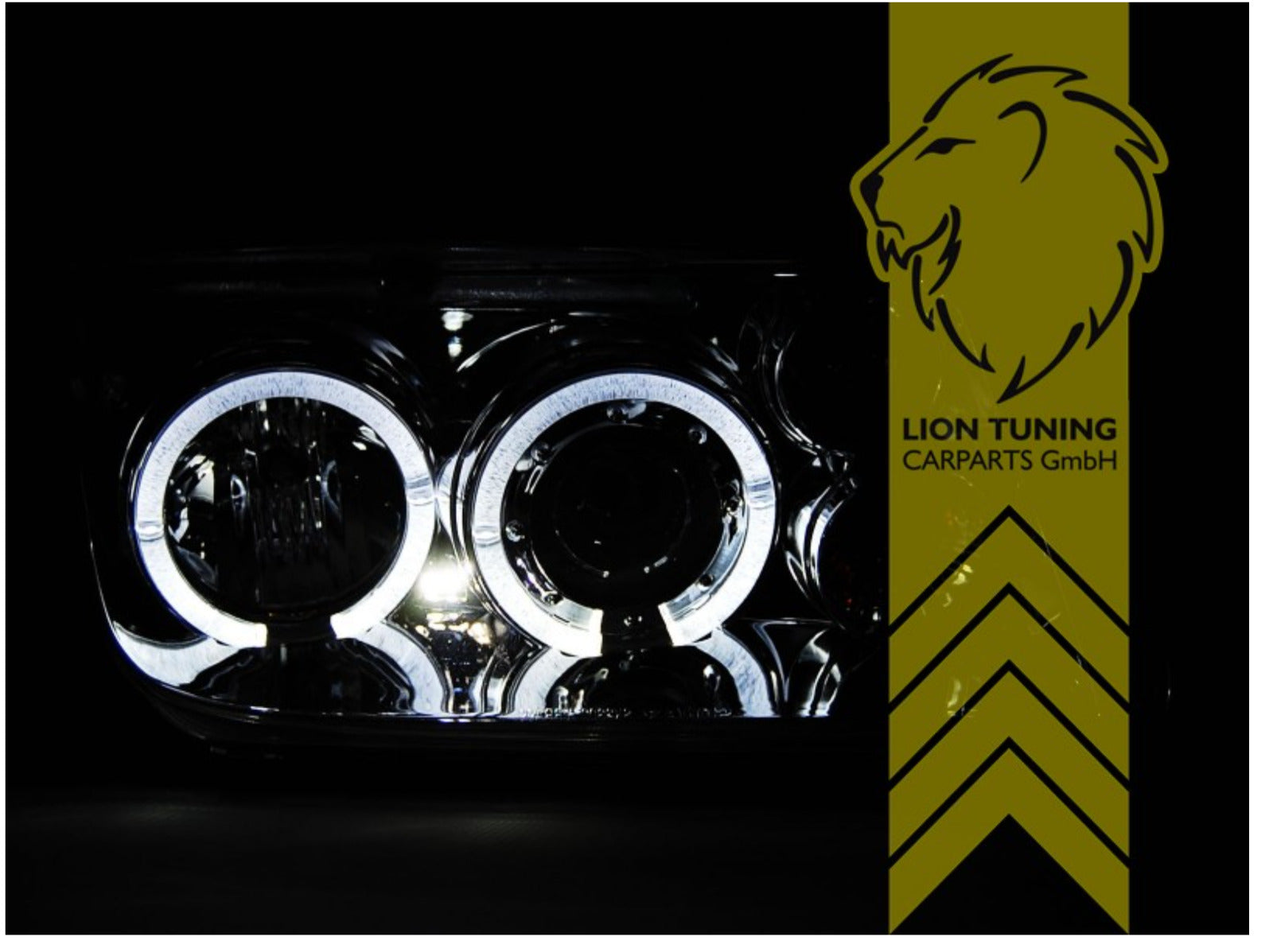 LT LED DRL Lightbar Halo Ring Headlights VW Bora black LHD