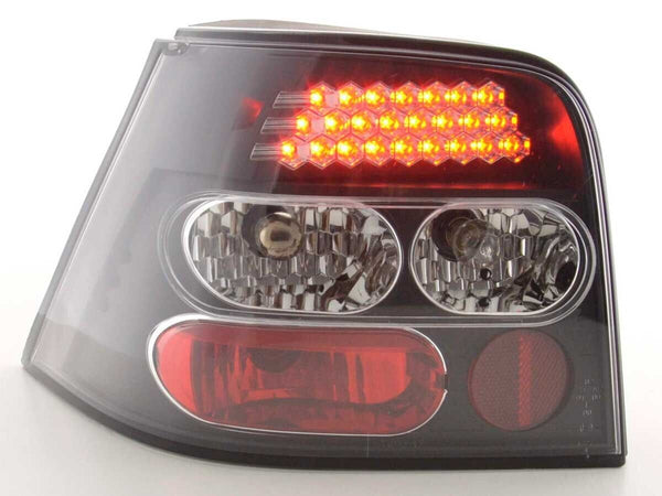 FK Pair LED Lightbar Rear Lights VW Golf 4 MK4 1J 98-02 black LHD