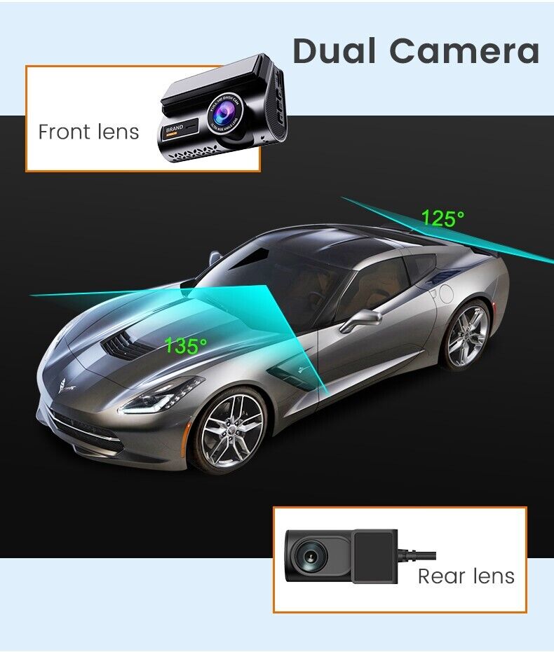 P85 DVR 2K Front & 1080P Rear Camera / 3" Screen / Dash Dual Recorder / Wifi / GPS / App Dash Dual Recorder