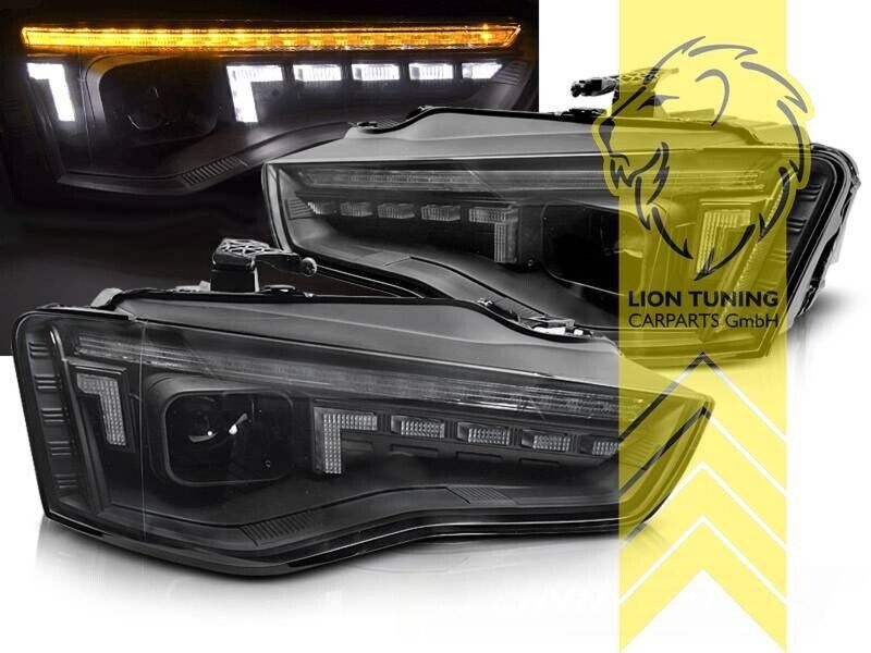 LT Pair LED DRL Headlights Audi A5 8T 8F Coupe Cabrio Sportback black XENON LHD