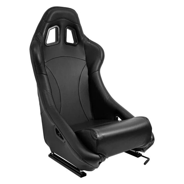 LJ-A Driving Game Racing Sim Simulator Frame & Universal Fixed Back Motorsport Bucket Seat for Wheel Pedals Xbox PS PC