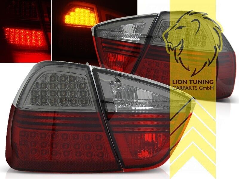 LT Pair LED Lightbar DRL Rear Lights Tail Lamps BMW E90 sedan red smoke 05-08