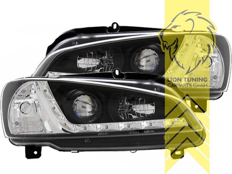 LT LED DRL Halo Lightbar Headlights Peugeot 106 2 Type 1 96-04  black LHD