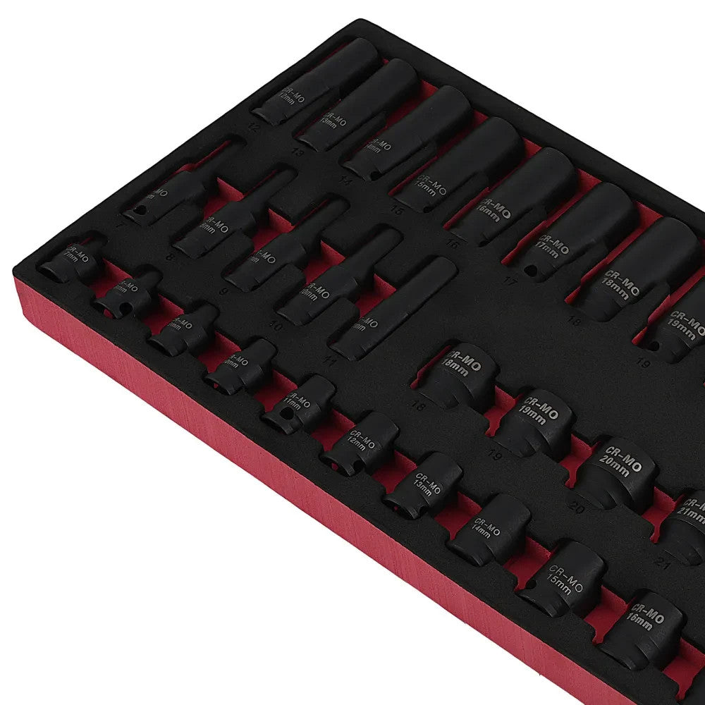 MXPR 32PC 3/8 DRIVE IMPACT SOCKET SET (STANDARDDEEP) 6 POINT PROFILE 40crmo