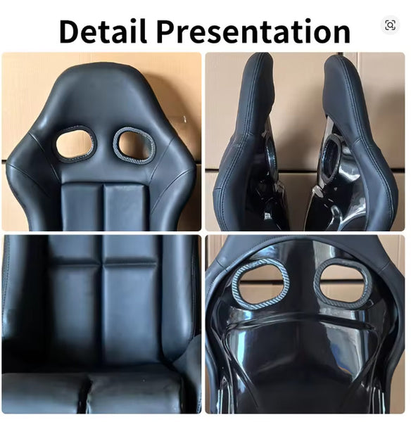 EDY Pair x2 Universal Bucket Seats Porsche 997 911 GT3 GT4 Cayman Boxster Black