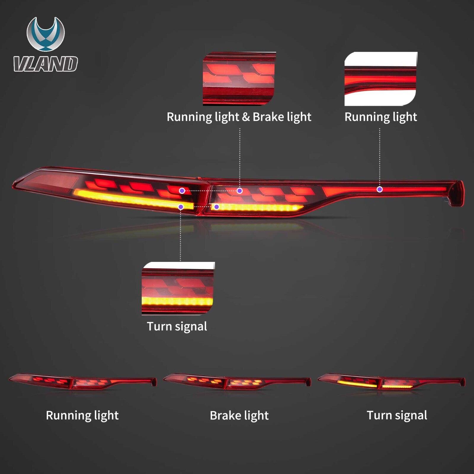 VLAND 2021–2024 Toyota Venza & Toyota Harrier Sequential Rear Tail Lamps Lights