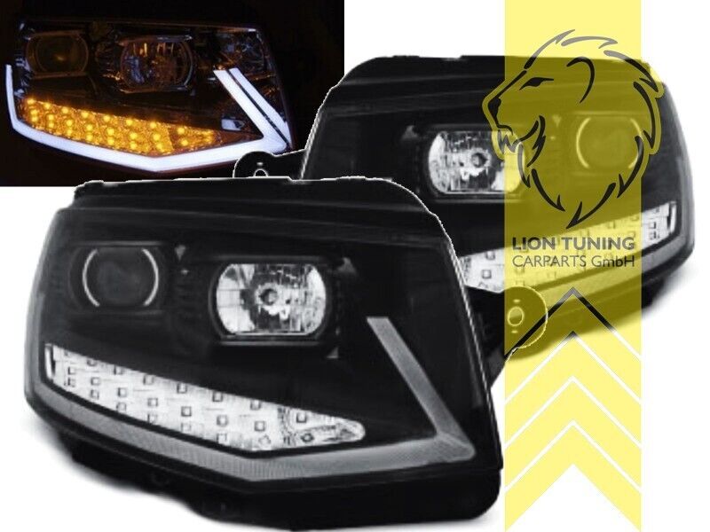 LT LED DRL Lightbar Halo Ring Eye Headlights VW T6 Bus Transporter Multivan LHD