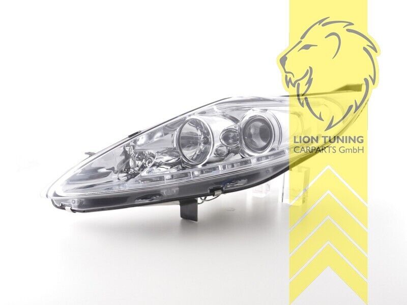 LT Pair LED DRL Lightbar Headlights Ford Fiesta 7 VI TFL Optics 08-12 Chrome LHD