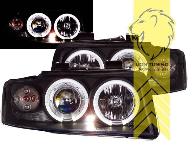 LT LED DRL CCFL Light Ring Halo Headlights Audi A4 B6 8E Sedan Avant black LHD