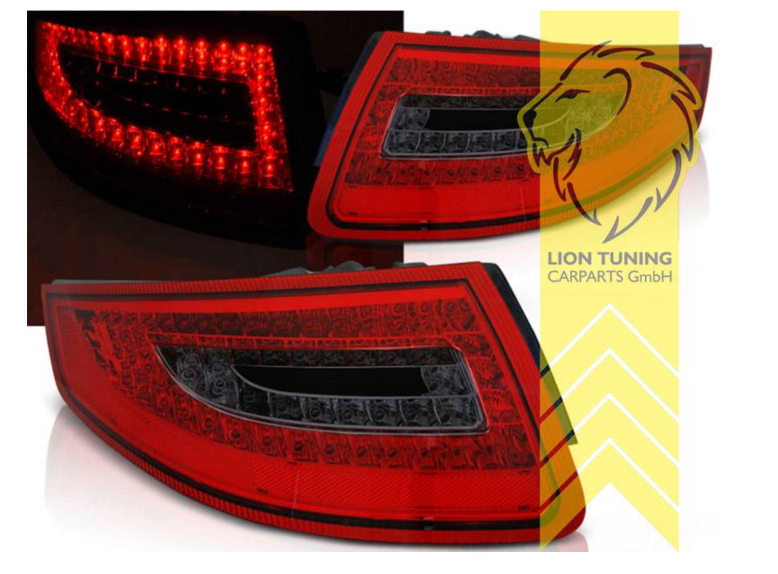 LT Pair LED Lightbar Rear Lights Tail Porsche 911 997 red black smoke LHD