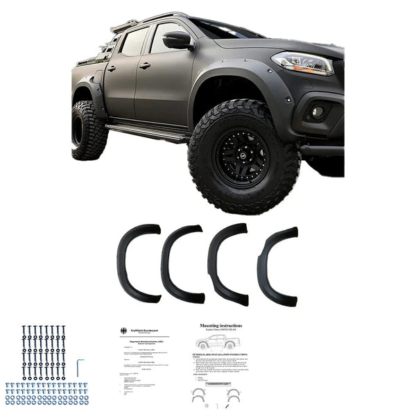 OW Fender Flares Wide Arch Kit Mercedes X Class W470 2017+ ABE TUV Black ABS