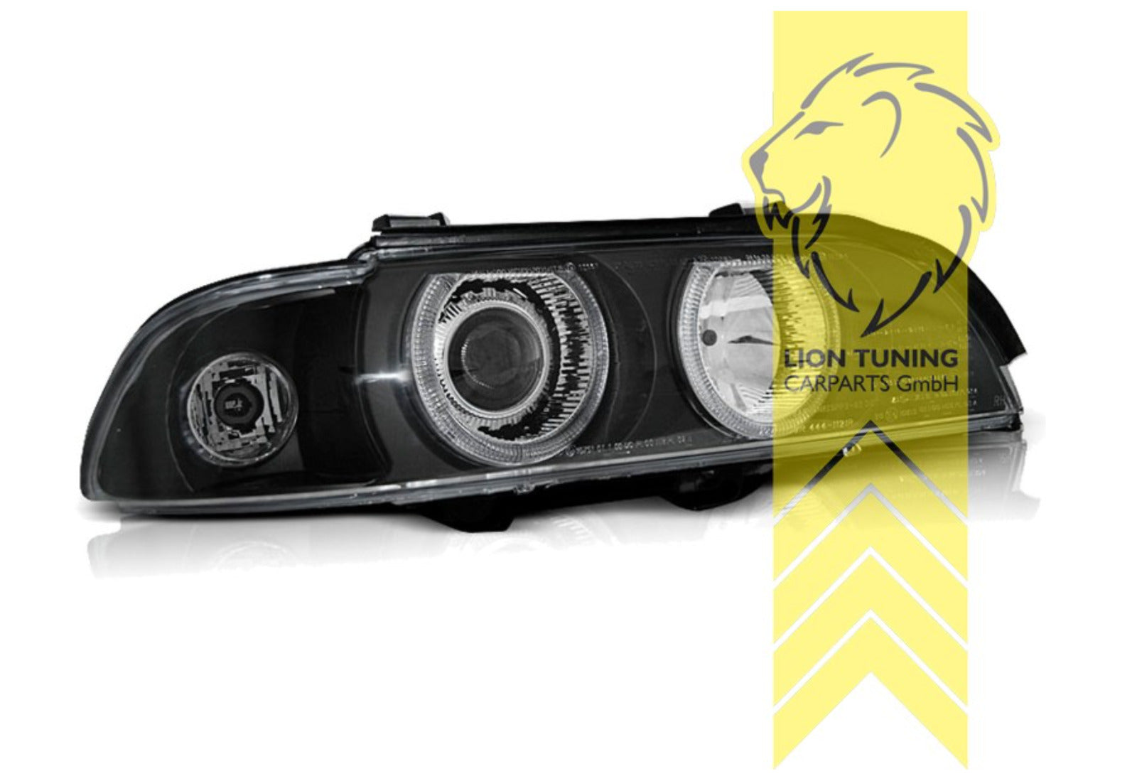 LT LED DRL Halo Ring Eye XENON Headlights BMW E39 Saloon Touring black LHD