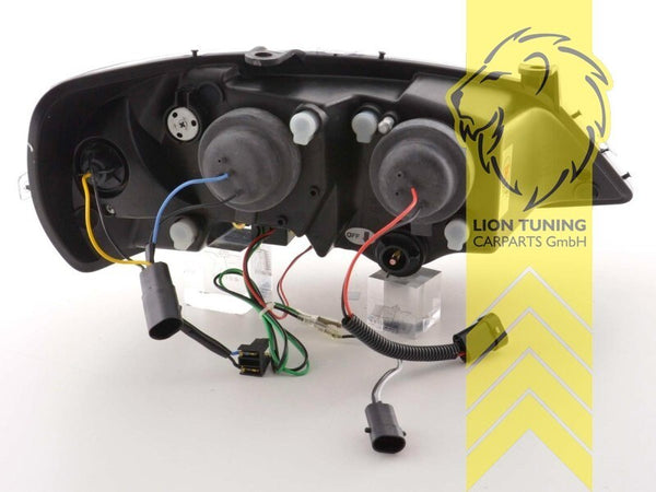 LT Pair LED DRL Lightbar Headlights Opel Vauxhall Astra G Black 98-05 Black LHD