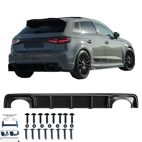 OW Rear Diffuser Diffusor AUDI RS3 Sportback 8V 2015-2016 Gloss Black