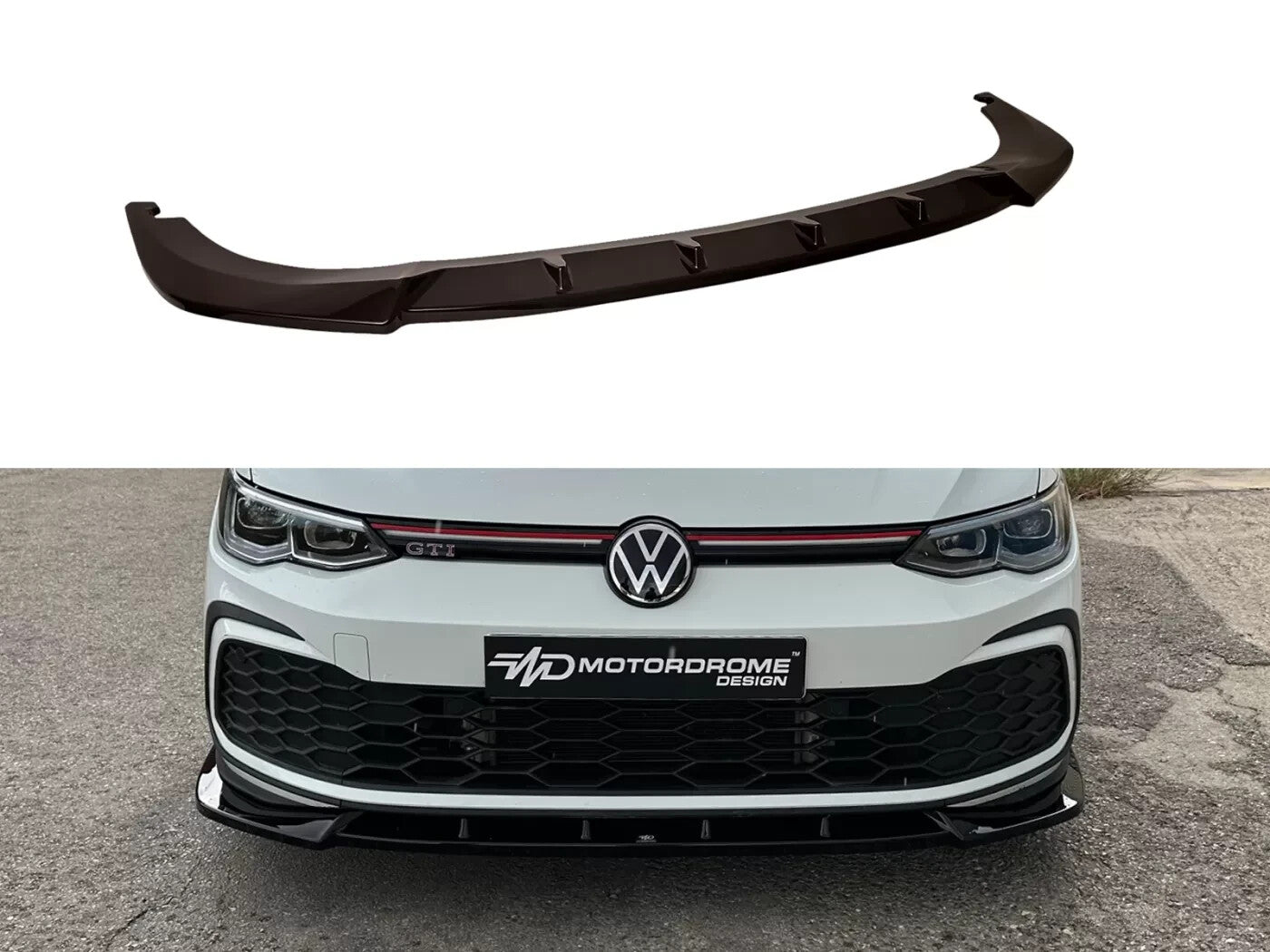 Motordrome Front Bumper Lower Splitter Golf Mk8 GTI / R-Line Gloss Black