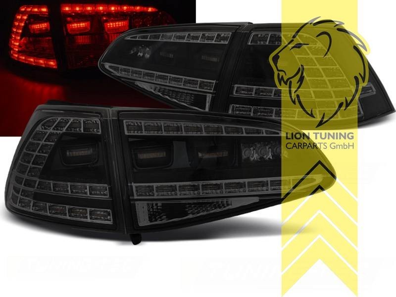 LT Pair LED DRL Lightbar REAR LIGHTS Tail VW Golf 7 black smoke 5G1 12-17 LHD