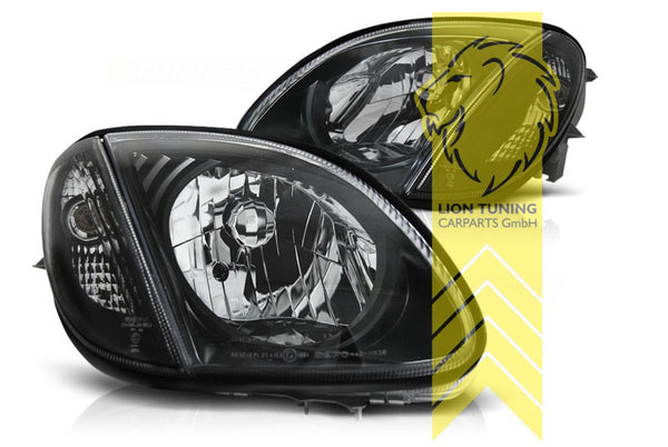 LT Pair Halogen Headlights Mercedes SLK R170 H4 black 96-04 + Facelift LHD