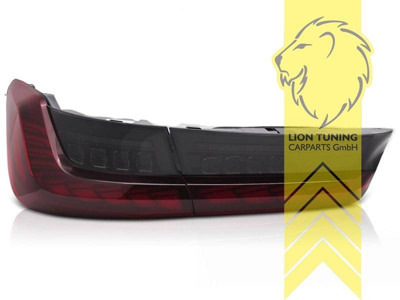 LT LED DRL Laser Line Lightbar BMW 3 Series G20 + LCI Sedan Red Black LHD