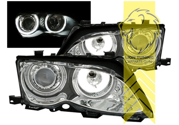 LT LED DRL CCFL Angel Eye headlights BMW 3-Series E46 Limo Touring 01-05 Chrome