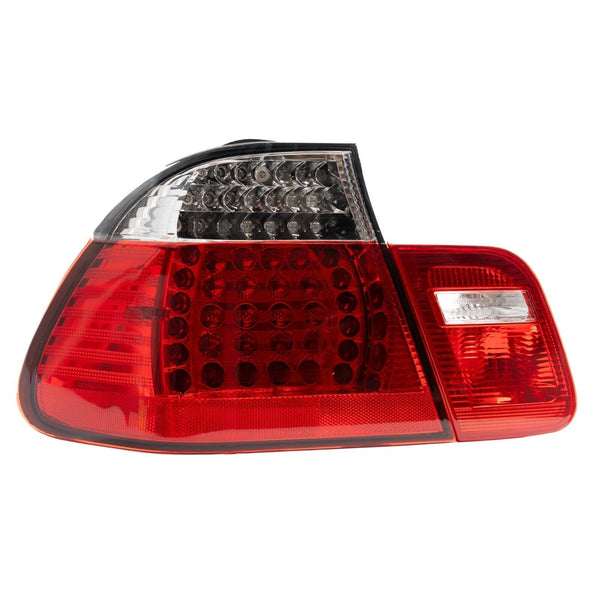 JOM Pair BMW E46 3 Series Saloon 98-01 LED Rear Lights clear glass red LHD