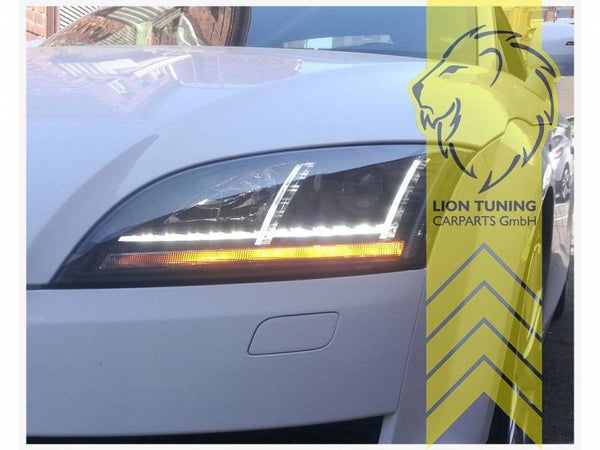 LT Pair LED Halo DRL Lightbar Headlights Audi TT 8J Coupe Cabrio black LHD