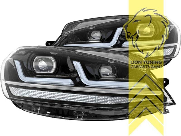 LT OSRAM LED DRL Lightbar Halo Projector VW Golf 7 MK7 Facelift black 17-19 LHD