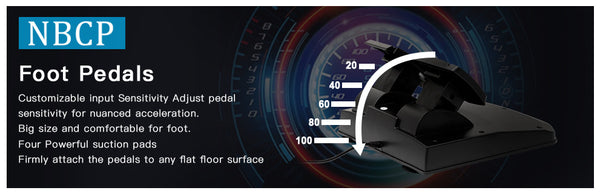 NBCP Racing Wheel Gaming Steering 1080 Driving Sim Car Simulator Pedals Gear