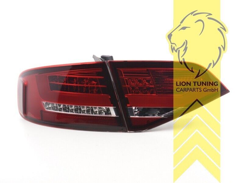 LT Pair LED REAR LIGHTS Lightbar DRL Audi A4 B8 8K Saloon 07-11 red clear S-Line