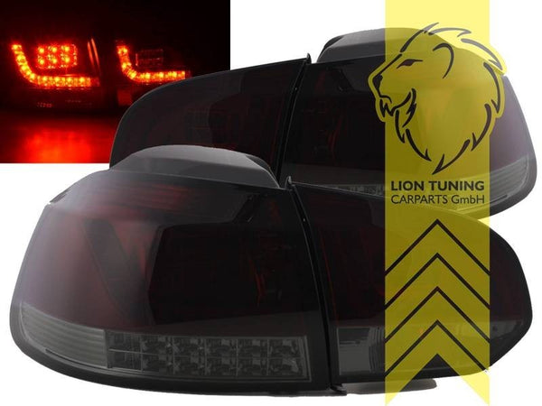 LT Pair LED DRL Lightbar REAR LIGHTS Tail VW Golf 6 red black smoke 08-13 LHD