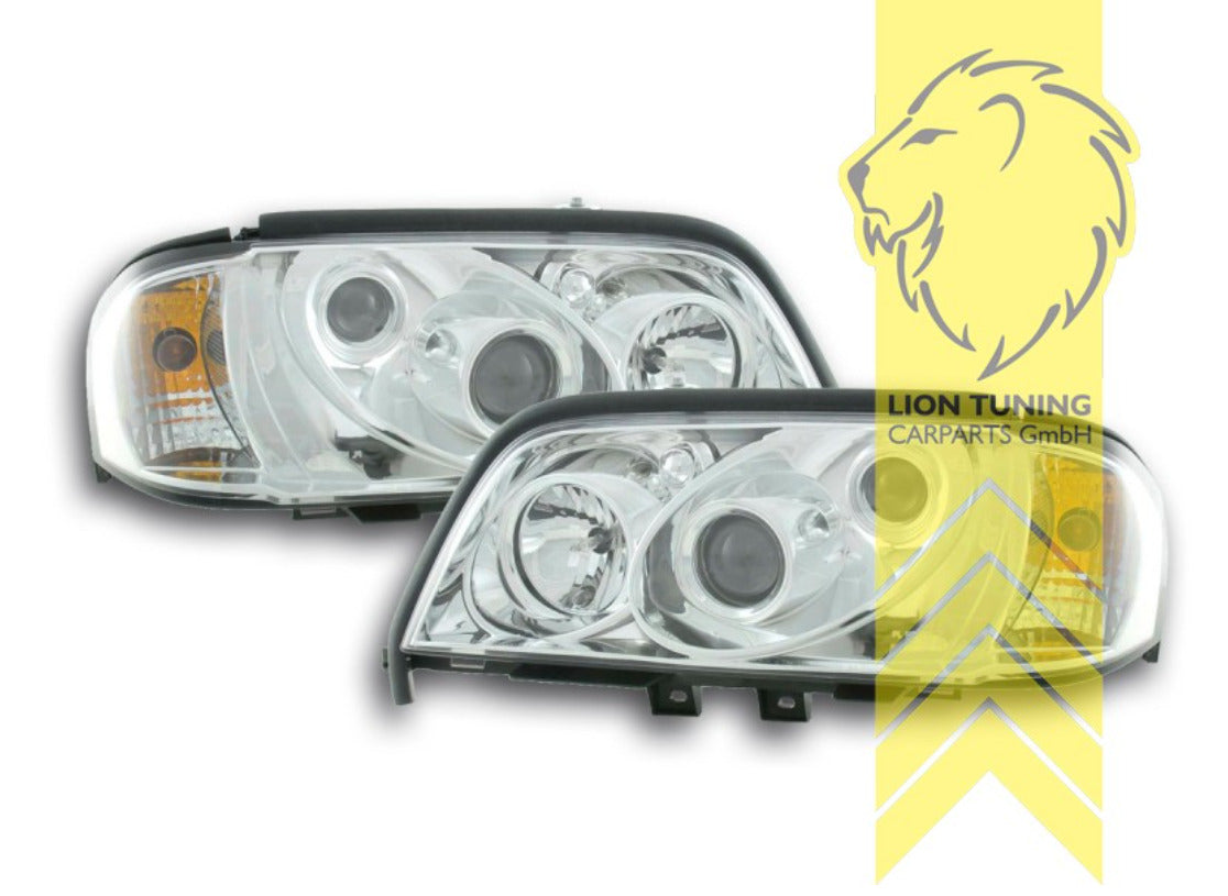 LT Pair LED DRL Halo Headlights Mercedes W202 Limo S202 T-Model C-Class chrome