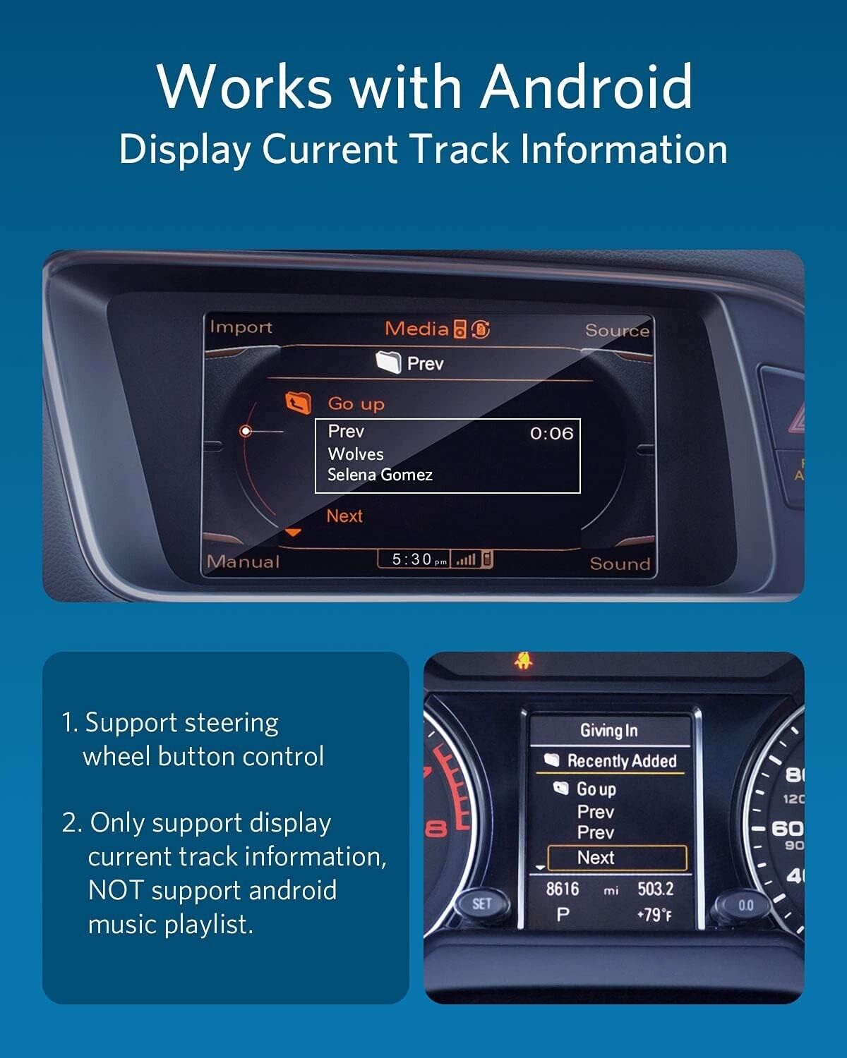 Airdual-300A BT 5.0 aptX-HD Adapter for Audi MMI 3G AMI Music Mercedes Media